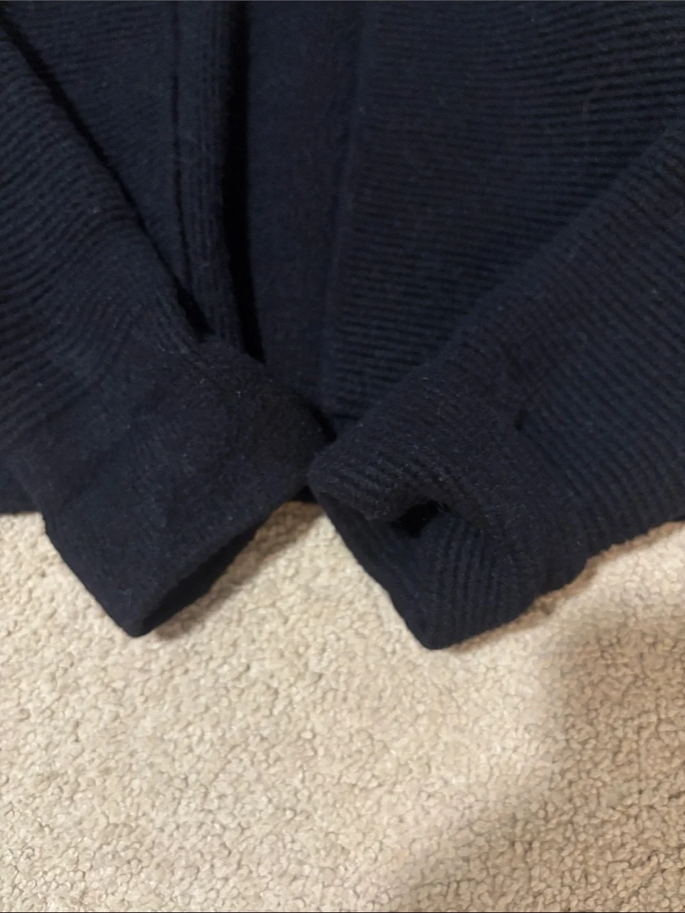 ELLE Black Ribbed Open-Front Cardigan - Picture 4 of 4